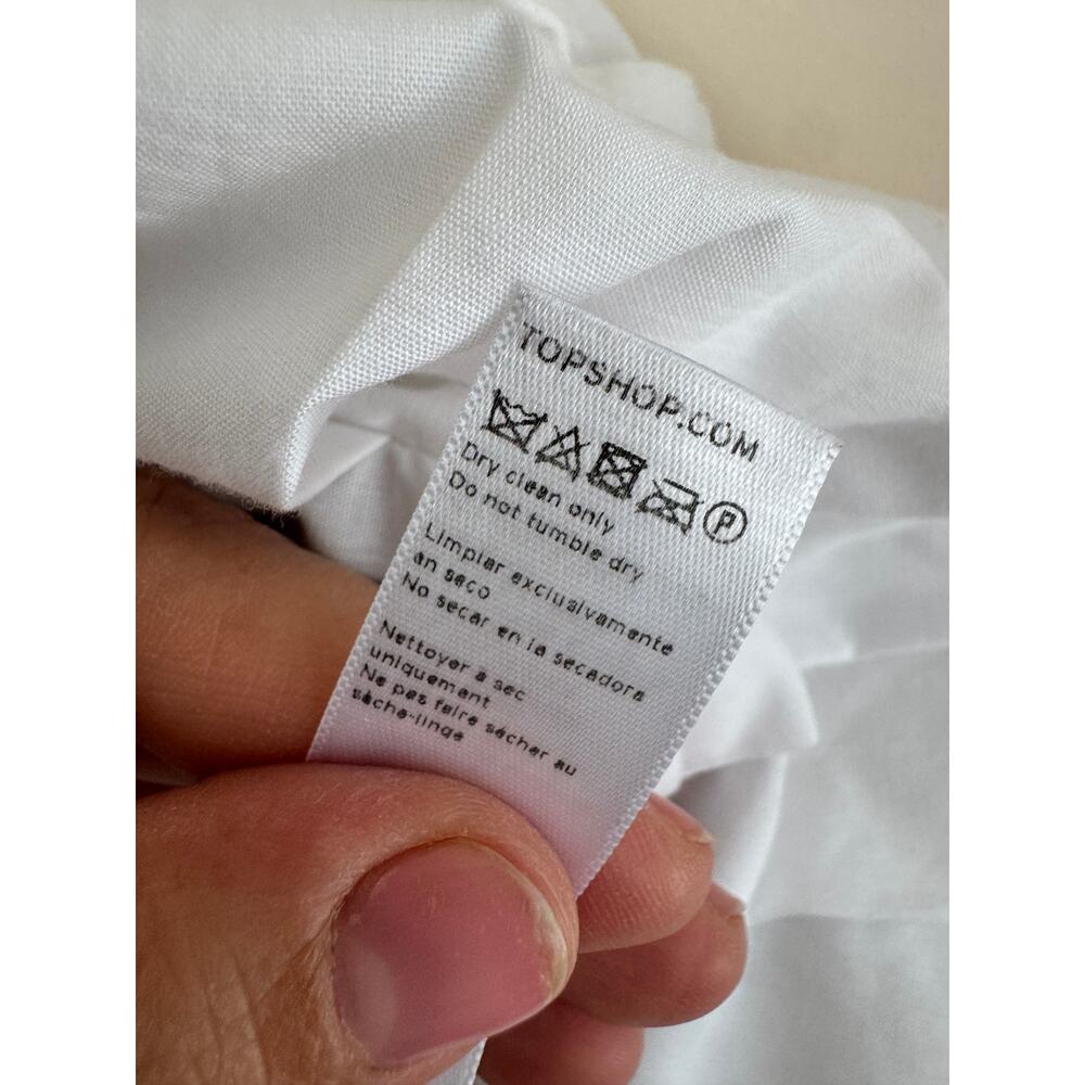 Kate Moss x Topshop Mini Skater Dress White Swiss Dot Cotton Zip Up Sz 12 - Picture 8 of 8